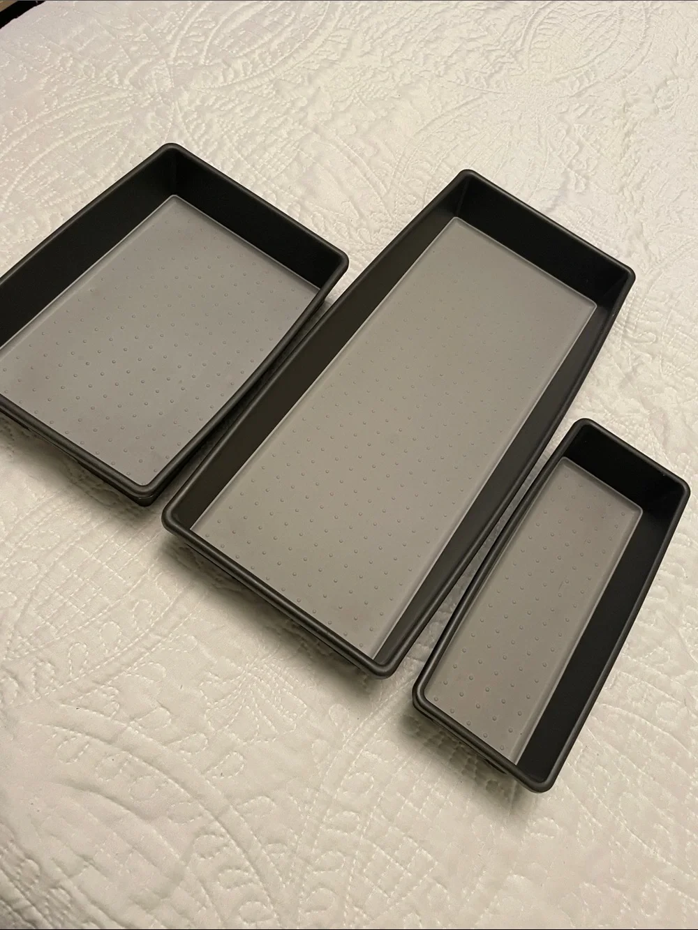 Set of 3 MADESMART Gray Drawer Organizers Bins Lightly Used Great Condition